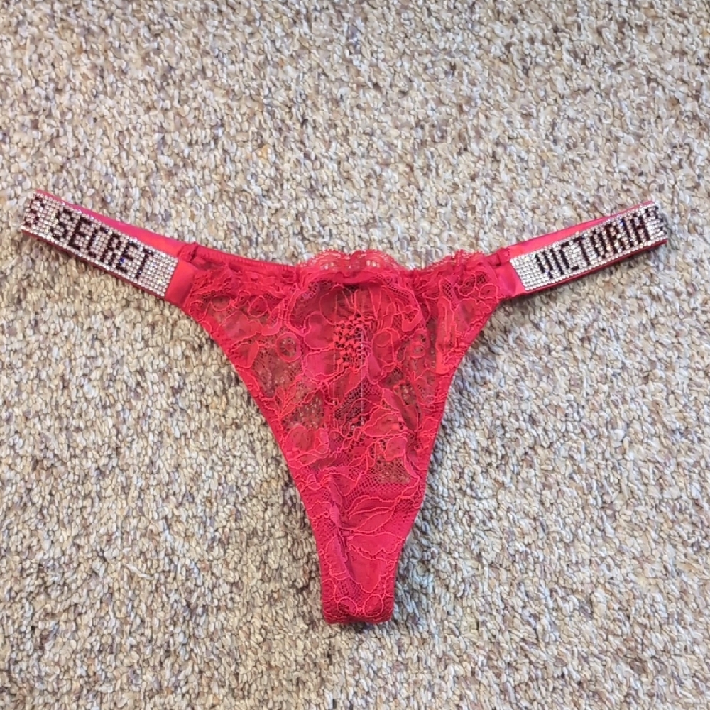 Victoria's Secret Red Lace Thong